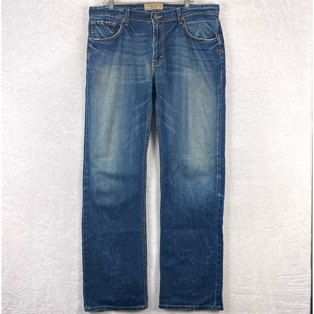 VTG BKE Jeans 36x34 (37x35) Derek Faded Whiskered Distressed Baggy Straight Y2K